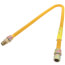 1/2" ID (5/8" OD) Coated Stainless Steel Gas Connector w/ 1/2" FIP x MIP, 3/8" FIP Tap (36" Length)