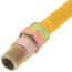1/2" ID (5/8" OD) Coated Stainless Steel Gas Connector w/ 1/2" MIP (36" Length)