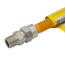 1/2" ID (5/8" OD) Coated Stainless Steel Gas Connector w/ 1/2" FIP x 1/2" MIP, 3/8" FIP Tap (12" Length)