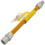 1/2" ID (5/8" OD) Coated Stainless Steel Gas Connector w/ 1/2" FIP x 1/2" MIP, 3/8" FIP Tap (12" Length)
