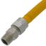 1/2" ID (5/8" OD) Coated Stainless Steel Gas Connector w/ 1/2" FIP x MIP, 3/8" FIP Tap (36" Length)