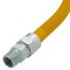 1/2" ID (5/8" OD) Coated Stainless Steel Gas Connector w/ 1/2" MIP (60" Length)