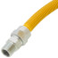 1/2" ID (5/8" OD) Coated Stainless Steel Gas Connector w/ 3/4" x 1/2" MIP Fittings (72" Length)