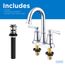 Northerly 2 Handle Centerset Bathroom Sink Faucet w/ 50/50 Touch-Down Drain (Brushed Nickel), D307079BN