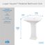 Logan Square Standard Pedestal Bathroom Sink Top 27.38"x21.25" Single Hole, Pedestal Not Included (White), G0012582
