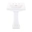 Logan Square Standard Pedestal Bathroom Sink Top 27.38"x21.25" 8"CC, Pedestal Not Included (White), G0012589
