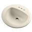Maxwell Self-Rimming Drop-In Bathroom Sink 19" Round 4"CC in Trapezoid Carton (Biscuit), G001288409CH