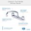 Classics 2 Handle Cover Plate Mounted Kitchen Faucet w/ Metal Handles and Tubular Swing Spout (Chrome), G0042426