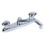 Hardwater 2 Handle Kitchen Faucet Deck Plate Mounted w/ 10" D-Tube Spout (Chrome), G0052000