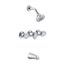 Hardwater 3 Handle Sliding Sleeve Escutcheon Tub & Shower Fitting w/ IPS/Sweat Connections & Slip Spout (Chrome), G005852081