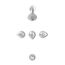 Hardwater 3 Handle Sliding Sleeve Escutcheon Tub & Shower Fitting w/ IPS/Sweat Connections & Slip Spout (Chrome), G005852081
