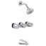 Classics 3 Metal Fluted Handle Sliding Sleeve Escutcheon Tub & Shower Fitting w/ Sweat Connections & Threaded Spout (Chrome), G0748031
