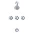 Classics 3 Metal Fluted Handle Sliding Sleeve Escutcheon Tub & Shower Fitting w/ Sweat Connections & Threaded Spout (Chrome), G0748031