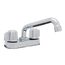 Classics 2 Handle Centerset Laundry Faucet w/ Metal Fluted Handles and 6" Swing Spout (Chrome), G0749244