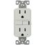 Self-Test GFCI Duplex Receptacle, 15A, Slim, 5-15R, Back & Side Wire - 125V (White)