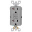 SmartlockPro Heavy-Duty Self-Test GFCI Duplex Receptacle w/ Wall Plate, 20A, NEMA 5-20R - Gray (125V)
