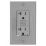 SmartlockPro Heavy-Duty Self-Test GFCI Duplex Receptacle w/ Wall Plate, 20A, NEMA 5-20R - Gray (125V)