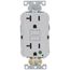 SmartlockPro Extra Heavy-Duty Hospital Grade GFCI Receptacle w/ Wall Plate, 2P, 20A, NEMA 5-20R - White (125V)