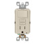 Self-test SmartlockPro Tamper Resistant GFCI Receptacle with Switch Combo, 15A, NEMA 5-15R - Light Almond (125V)