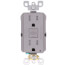 SmartlockPro Tamper-Resistant Self-Test GFCI Receptacle w/ Wall Plate, 2P, 15A, NEMA 5-15R - Gray (125V)