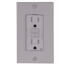 SmartlockPro Tamper-Resistant Self-Test GFCI Receptacle w/ Wall Plate, 2P, 15A, NEMA 5-15R - Gray (125V)