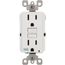 SmartlockPro Slim Tamper/Weather Resistant Self-Test GFCI Receptacle, 2P, 15A, NEMA 5-15R - White (125V)