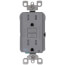 SmartlockPro Slim Tamper/Weather Resistant Self-Test GFCI Receptacle, 2P, 15A, NEMA 5-15R - Gray (125V)