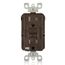 15A GFCI Weather-Resistant Outlet, Self Test, Tamper-Resistant w/ LED Indicator Light - Brown