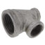 1-1/4" x 1/2" x 3/4" Galvanized Reducing Tee