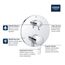 Cosmopolitan Pressure Balance Valve Trim With 3-way Diverter With Cartridge (Brushed Nickel)