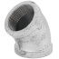 1-1/2" Galvanized Malleable 45-Degree Elbow