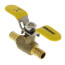 1/2" PEX Crimp Brass Ball Valve w/ Stainless Steel Wing Style "T" Handle & Adjustable Packing Gland