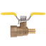 1/2" PEX Crimp x FNPT Brass Ball Valve w/ Stainless Steel Wing Style "T" Handle & Adjustable Packing Gland