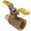1" PEX Crimp x FNPT Brass Ball Valve w/ Stainless Steel Wing Style "T" Handle & Adjustable Packing Gland