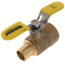 1" PEX Crimp x FNPT Brass Ball Valve w/ Stainless Steel Wing Style "T" Handle & Adjustable Packing Gland