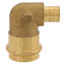 3/4" x 1" PEX Crimp x Copper Press Brass 90-degree Transition Elbow (Lead Free)