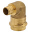 3/4" x 1" PEX Crimp x Copper Press Brass 90-degree Transition Elbow (Lead Free)
