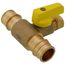 3/8" OD Compression x 3/4" F1960 PEX Pro-Pal T-Valve Full Port Forged DZR Brass Ball Valve w/ Integrated Tee Fitting, Adjustable Packing Gland & Reversible Handle (LF)