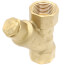1' FIP Forged DZR Brass Y-Strainer (20 MESH) w/ 1/2" Plugged NPT Port