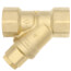 1' FIP Forged DZR Brass Y-Strainer (20 MESH) w/ 1/2" Plugged NPT Port