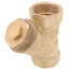 1-1/2" FIP Forged DZR Brass Y-Strainer (20 MESH) w/ 1/2" Plugged NPT Port