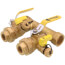 1-1/4" FIP x 1" Hydro-Core Double Ball Drain Valve Kit w/ (2) 3/4" IPS Union Connections