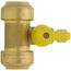 1/4" OD Compression x 3/4" Push Run Pro-Pal T-Valve Full Port Forged DZR Brass Ball Valve w/ Integrated Tee Fitting, Adjustable Packing Gland & Reversible Handle (LF)