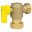 1" Angled Isolation Brass Valve, Yellow Handle, G1 Union x G1 Thread (Lead Free)