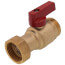 1" Straight Union Brass Ball Valve w/ Check, Red Handle, G1 Union x G1 Thread (Lead Free)