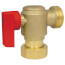 1" Angled Union Brass Ball Valve w/ Check, Red Handle, G1 Union x G1 Thread (Lead Free)