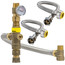 3/4" MNPT x FNPT Water Heater Tempering Valve Installation Kit (26033W-18 Connectors) w/ Temperature Gauge