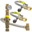 3/4" MNPT x FNPT Water Heater Tempering Valve Installation Kit (62033W-18 Connectors) w/ Temperature Gauge