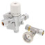 3/8" Compression Chrome Plated Thermostatic Mixing Valve w/ Check Valve and Gauge (Lead Free)