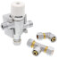 3/8" Compression Chrome Plated Thermostatic Mixing Valve w/ Check Valve and Fittings (Lead Free)